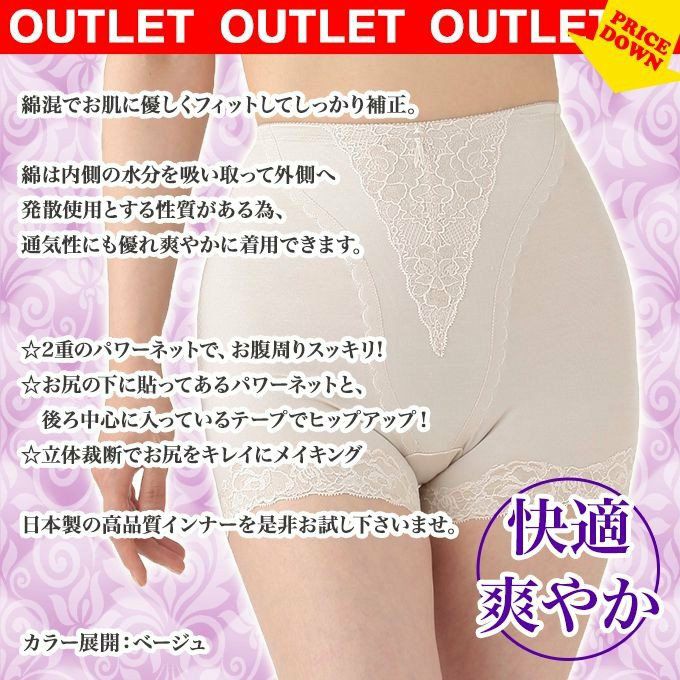 メール便 送料無料 綿混 ショートガードル 日本製 補正下着 下着 レディース インナー ガードル パンツ ショーツ ハイウエスト ヒップアップ 下腹 引き締め 大きいサイズ 花柄 レース 補正 響かない お腹押え 産後 綿 SS S M L LL 3L 機能性 母の日 プレゼント