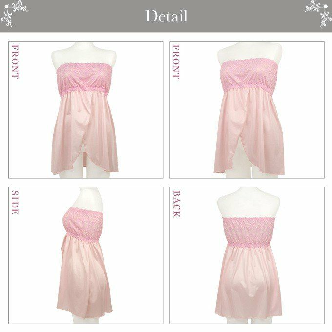 チューブ トップ型 ベビードール 8091 下着 レディース インナー ランジェリー チュール 日本製 スリップ ペチコート ワンピース ベアトップ 透けない 大きいサイズ ドレス レース 袖なし 透け防止 下着透け対策 サテン M L LL ファンデーション 送料無料 送料込み