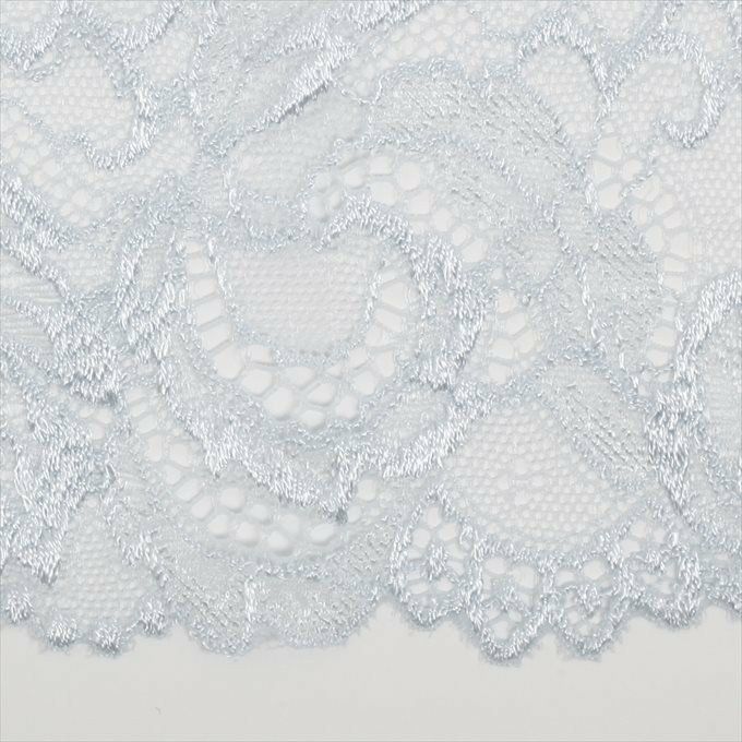 優しいパステルブルーの刺繍レース 刺繍 チュールレース カット売り ハンドメイド DIY 手芸用 アクセサリー 生地 単品 レース