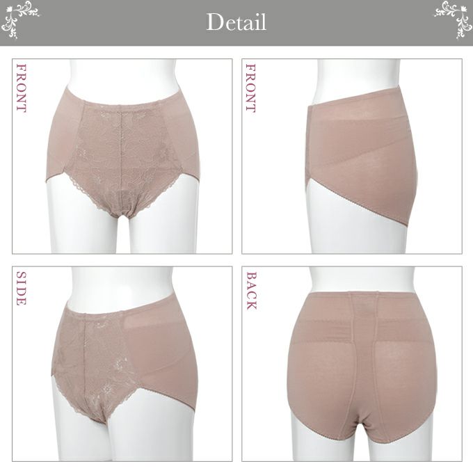 骨盤底筋 ケア ショーツ 3176 スタンダード丈 骨盤 パンツ ショーツ レース 骨盤押さえ 補整 補正下着 下着 レディース 女性 大人 インナー ハイウエスト 骨盤パンツ 骨盤ショーツ 引き締め 綿 尿漏れ対策 尿モレ 大きいサイズ M L LL おしゃれ 花柄レース インナー