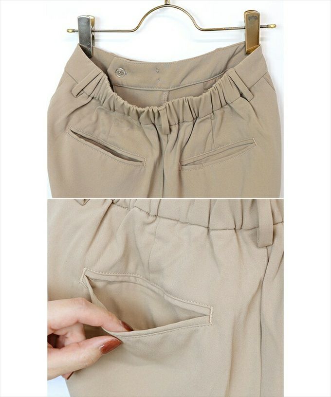 とろみ素材 ウエストゴム センタープレス テーパード パンツ レディース フロントホック バックポケット ボトムス ボトム ロング丈 パンツ 楽チンパンツ おしゃれ オシャレ かわいい 大人 きれいめ オフィス カジュアル シンプル サイズ M L 春夏 秋冬 春 夏 秋 冬