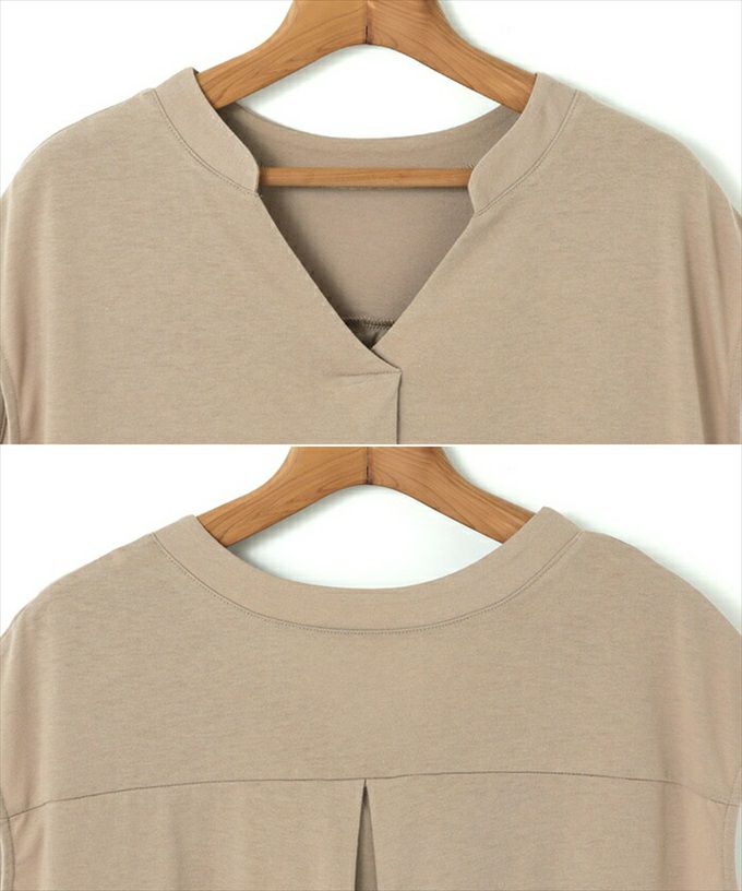 フレンチスリーブ 天竺 ブラウス見え スキッパー Tシャツ レディース Vライン カットソー 体型カバー 上品 大人 女性 きれいめ カジュアル ナチュラル 黒 白 オフィス カットソー 女性 トップス シャツ M L 春 夏 秋 春夏 シンプルトップス 送料無料