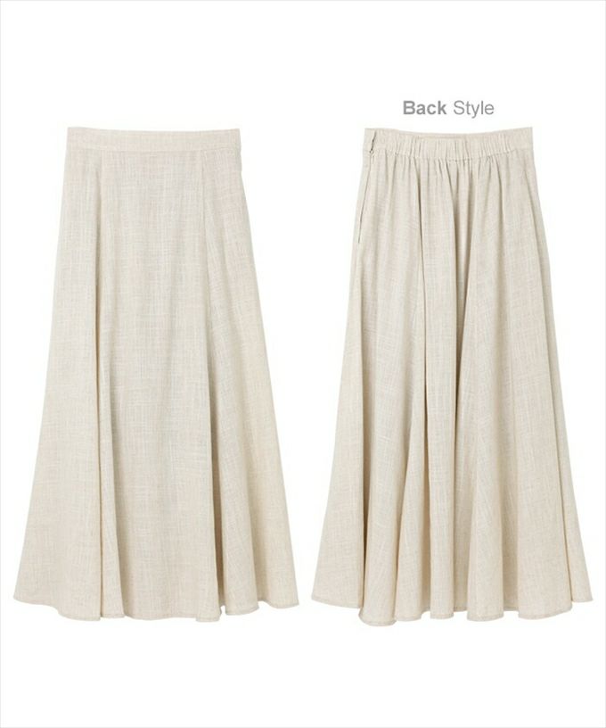 レーヨン リネン フレア ロング スカート レディース ウエストゴム サイドポケット コンシールファスナー マーメイドライン ロングスカート 美ライン 女性 ボトムス ボトム スカート フレアー おしゃれ かわいい 大人 きれいめ 春夏 カジュアル ナチュラル 黒 M L 春 夏 秋