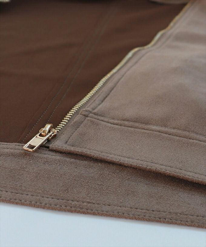 ノーカラー ライダース ジャケット レディース フェイクスエード ノーカラージャケット ライダースジャケット ショート丈 スウェード あったか 暖か アウター 大人 きれいめ おしゃれ カジュアル ナチュラル シンプル オフィス 女性 ジップ 大人ファッション 春 秋 冬 M L