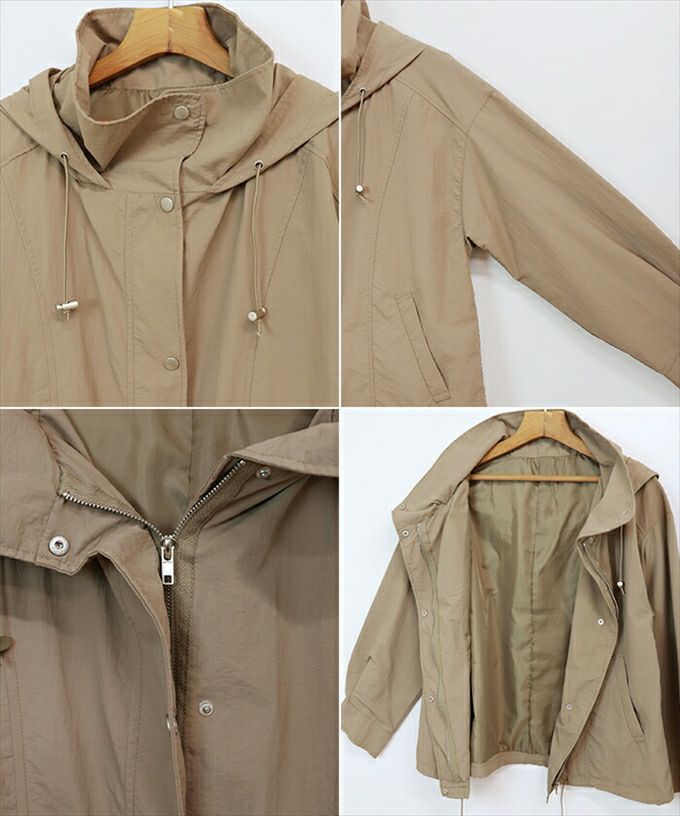 ナイロン ワッシャー マウンテンパーカー レディース アウター フード付き スナップボタン ドロップショルダー オーバーサイズ 春 秋 ライトアウター ジャケット あったか 暖か アウター 大人 きれいめ おしゃれ カジュアル ナチュラル シンプル 大人ファッション 春 秋 冬