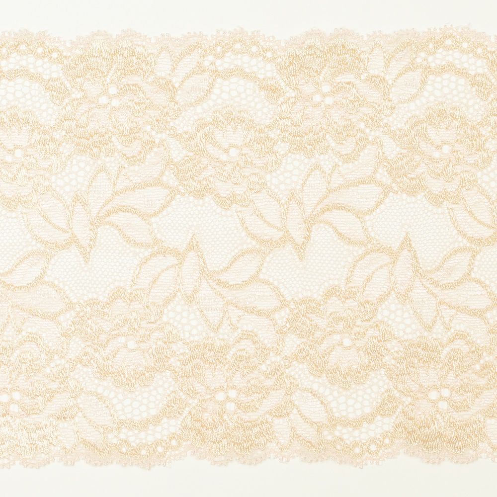 ベージュ×ピンクの花柄レース (幅 約14.5cm) 手芸用 アクセサリー 生地 単品 レース