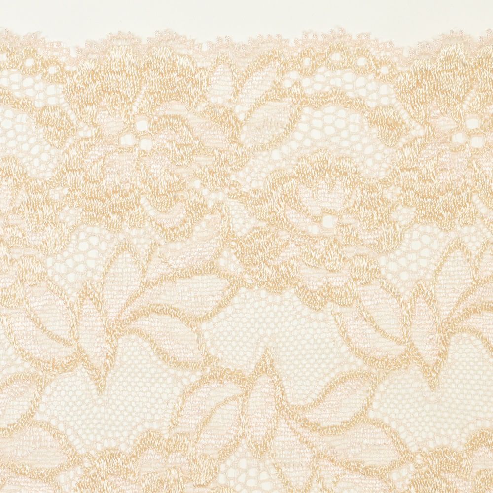 ベージュ×ピンクの花柄レース (幅 約14.5cm) 手芸用 アクセサリー 生地 単品 レース