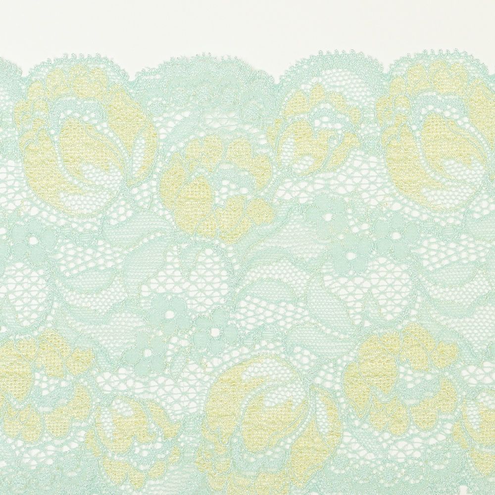 ミントグリーンの花柄レース (幅 約10.5cm) 手芸用 アクセサリー 生地 単品 レース 