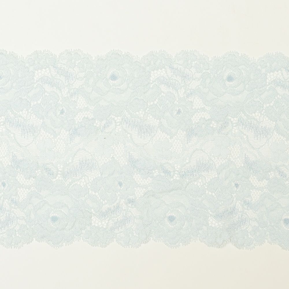 爽やかなブルーの花柄レース (幅 約14.5cm) 手芸用 アクセサリー 生地 単品 レース