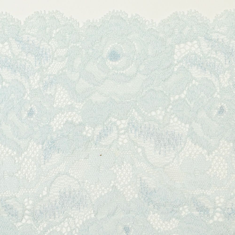 爽やかなブルーの花柄レース (幅 約14.5cm) 手芸用 アクセサリー 生地 単品 レース