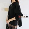 ジャガード 長袖 ニット トップス レディース ラウンドネック 裾スリット ボリューム袖 シンプル ベーシック 大人 女性 きれいめ おしゃれ かわいい カジュアル ナチュラル オフィス 女性 TOPS 大人ファッション 春 秋 冬 秋冬 シンプル あたたかい ニットトップス