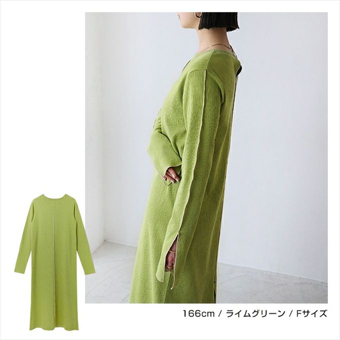 楊柳 配色メロー 長袖 ワンピース レディース ストレッチ メロウ アウトリンキング スリット 長袖 ワンピ 女性 おしゃれ オシャレ かわいい 長袖ワンピース 大人 きれいめ ゆったり オフィス カジュアル 綿100％ シンプル 大人 ファッション ロング丈 マキシ丈 春 夏 秋 冬