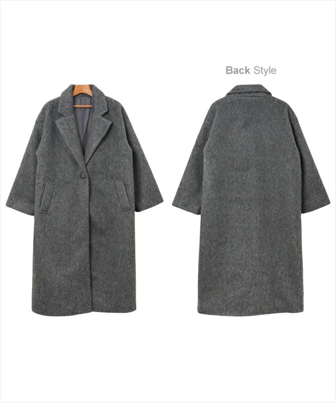 ニット シャギー ロング丈 チェスター コート レディース アウター 羽織り ドロップショルダー フェイクウール テーラード M/Lサイズ 暖か トレンド 暖かい アウター 大人 きれいめ おしゃれ カジュアル 女性 大人 秋 冬 送料無料 アウター ロング丈 M