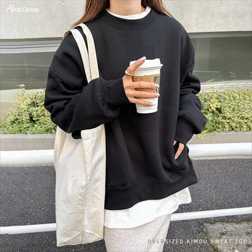 スウェット レディース 裏起毛 トレーナー トップス クルーネック オーバーサイズ 体型カバー サイドポケット クルーネック ヴィンテージライク カジュアル 防寒 暖か 長袖 ゆったり トレンド きれいめ おしゃれ かわいい カジュアル 大人 女性 春 秋 冬 トップス M