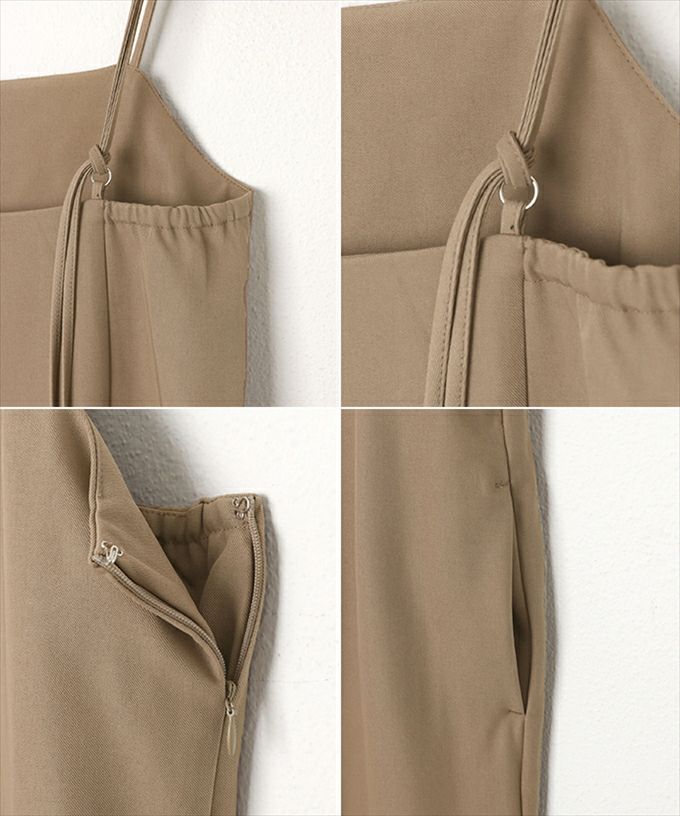 とろみ Iライン キャミワンピース レディース ロング丈 マキシ丈 ストレートシルエット キャミソール レイヤード 体型カバー サイドポケット 楽ちん こなれ感 かわいい 大人 きれいめ ゆったり オフィス おしゃれ カジュアル シンプル ロング丈 マキシ丈 春 夏 秋 冬