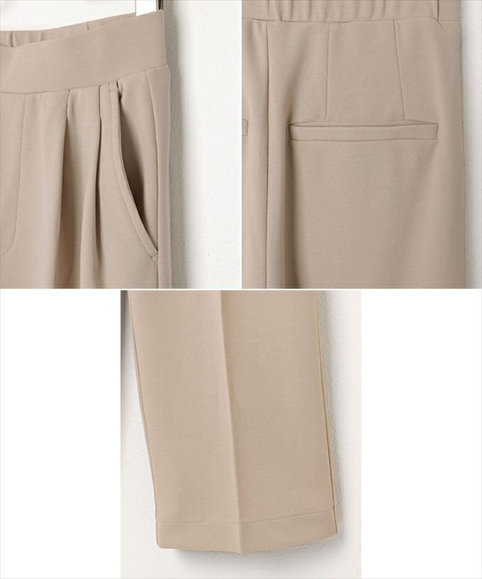 梨地ポンチ 2タック ワイドパンツ ウエストゴム レディース サイドポケット キレイめ 上品 カジュアル モード 暖かい 楽ちん ポンチ ワイド 上品 ボトムス ボトム シンプル 無地 かわいい おしゃれ 大人 ファッション きれいめ カジュアル 20代 30代 40代 50代 春 秋 冬