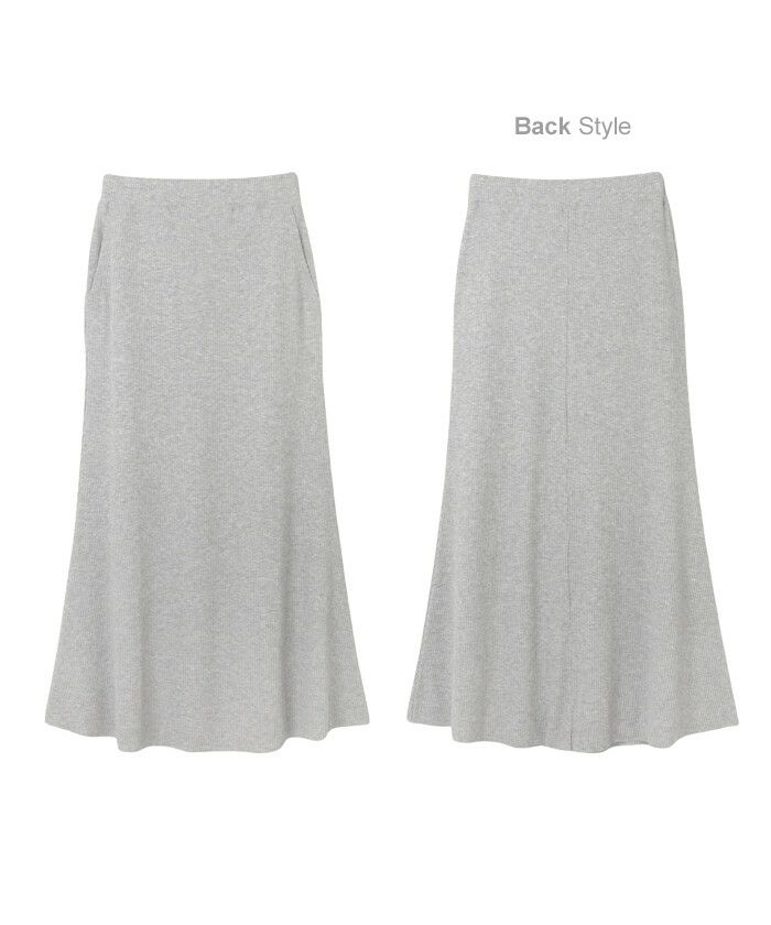 セルフカット リブ マーメイド フレア スカート ウエストゴム レディース ボトム ストレッチ カットソー サイドポケット付き 楽ちん 美ライン カジュアル ロングスカート 上品 ボトムス おしゃれ 大人 ファッション きれいめ カジュアル 春 夏 秋 冬 送料無料 t01