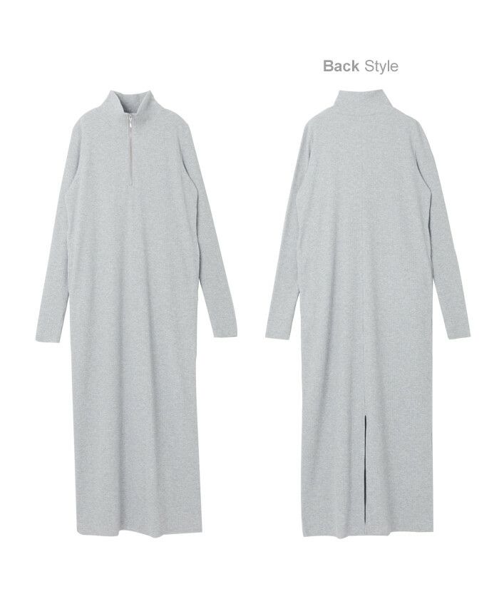 セルフカット リブ 指穴 サムホール 長袖 ワンピース レディース ストレッチ カットソー ハーフジップ サイドポケット 2way ワンマイルウェア カジュアル ロングワンピース おしゃれ 無地 スカート ロング お出かけ デート 大人 女性 送料無料 春 夏 秋 冬 送料無料 t01
