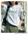 Earnest ロゴプリント 半袖 Tシャツ レディース メンズ 男女兼用 ユニセックス ノームコア トップス カットソー コットン100％ クルーネック オーバーサイズ 刺繍 シンプル ベーシック カジュアル M L XL XXL 大きいサイズ 春 夏 秋 ANME アンメ ユニセックス 【mail】 t01