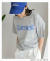 Earnest ロゴプリント 半袖 Tシャツ レディース メンズ 男女兼用 ユニセックス ノームコア トップス カットソー コットン100％ クルーネック オーバーサイズ 刺繍 シンプル ベーシック カジュアル M L XL XXL 大きいサイズ 春 夏 秋 ANME アンメ ユニセックス 【mail】 t01