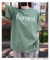 Earnest ロゴプリント 半袖 Tシャツ レディース メンズ 男女兼用 ユニセックス ノームコア トップス カットソー コットン100％ クルーネック オーバーサイズ 刺繍 シンプル ベーシック カジュアル M L XL XXL 大きいサイズ 春 夏 秋 ANME アンメ ユニセックス 【mail】 t01