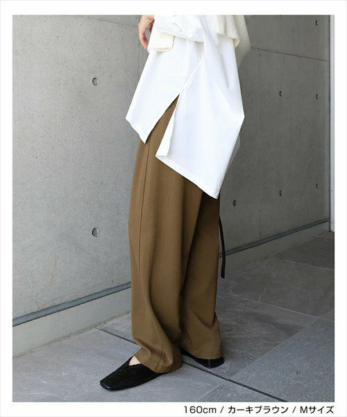 ポンチ カーブ パンツ レディース ウエストゴム ボトム ワイドパンツ 体型カバー 細見え 着痩せ ストレッチ 楽ちん とろみ ポケット セレモニー きれいめ 上品 ナチュラル ロングパンツ 大きいサイズ 小さいサイズ ボトムス おしゃれ 大人 ファッション 春 夏 秋 冬 t03