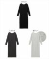 セルフカット リブ ボートネック 長袖 ワンピース レディース ロングワンピース 長袖ワンピース カットソー マキシ オーバーサイズ 体型カバー 楽ちん 細リブ 細身 Iライン 美ライン カジュアル ロング丈 こなれ感 大人 きれいめ おしゃれ ロング丈 春 夏 秋 送料無料 t03