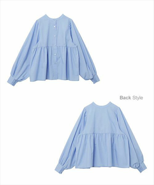 2way ボリューム 長袖 ペプラム シャツ ブラウス レディース トップス シャツブラウス 羽織り 体型カバー ボリューム袖 フレア Aライン チュニック シアー きれいめ 上品 セレモニー オフィス 無地 カジュアル おしゃれ トレンド 上品 春 夏 秋 送料無料 t03