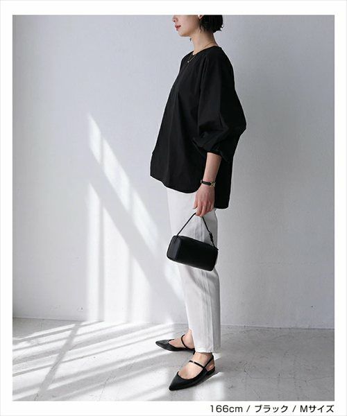 ボリューム袖 ブラウス レディース シンプル オーバーサイズ ファスナー付き 体型カバー モード トレンド きれいめ S/Mサイズ 春 夏 秋 冬 evernavy エバーネイビー きれいめ 上品 セレモニー オフィス 無地 カジュアル おしゃれ トレンド 上品 春 夏 秋 送料無料 t03