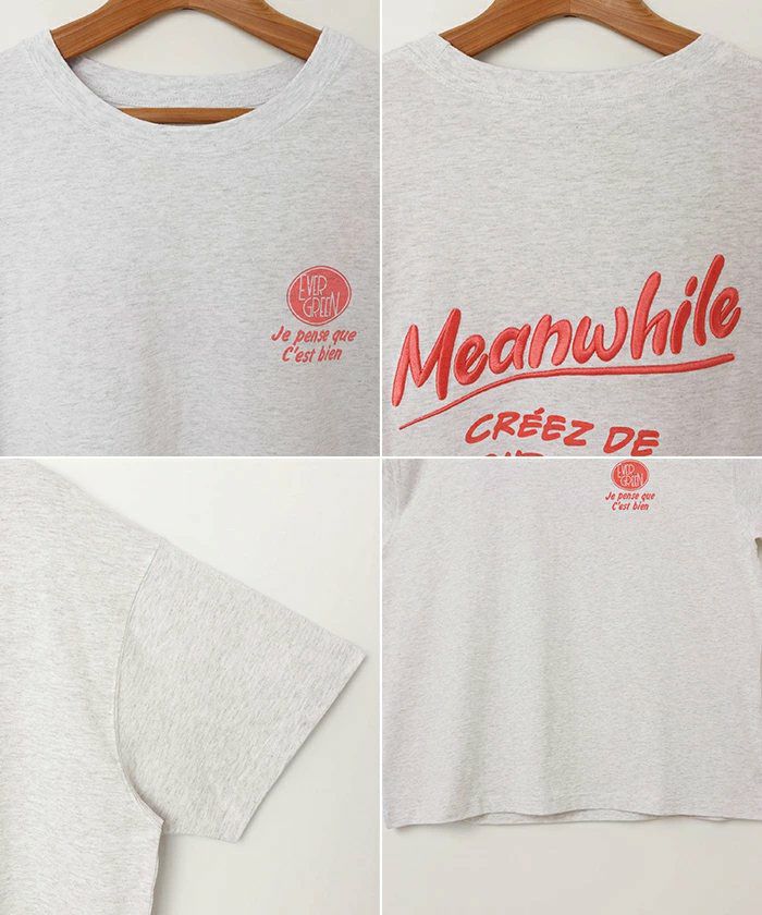 プリント ロゴ 刺繍入り 半袖 Tシャツ レディース トップス 半袖トップス カットソー ロゴTシャツ オーバーサイズ 体型カバー ゆったり 綿 コットン100％ 薄手 コーマ天竺 S M 真夏 春夏 春 夏 秋 ナチュラル 半袖Tシャツ おしゃれ かわいい 綿100％ 送料無料 【mail】 t03