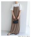 キャミワンピース ワンピース レディース キャミソール ストレート Iライン スクエアネック とろみ 細見え ロング丈 ツイル サイドポケット 上品 セレモニー きれいめ 春 夏 秋 冬 大人 ファッション きれいめ ゆったり オフィス カジュアル ナチュラル 送料無料 t03
