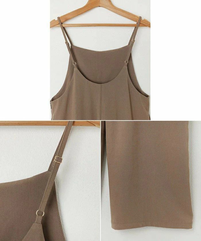 とろみ素材 スクエアネック サロペット レディース ワイド スクエアネック ストラップ 細見え きれいめ サイドポケット 楽ちん トレンド感 セレモニー 春夏 秋冬 evernavy エバーネイビー 大人 ファッション きれいめ ゆったり オフィス カジュアル ナチュラル 送料無料 t03