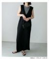 Vネック ポンチ ワンピース レディース キャミワンピース ロングワンピース ジャンパースカート ボトム 体型カバー ゆったり 楽ちん ポケット カットソー ストレッチ イージーケア きれいめ オフィス カジュアル大人 ファッション ゆったり 春 夏 秋 冬 送料無料 t04