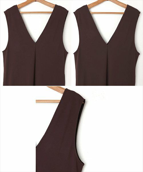 Vネック ポンチ ワンピース レディース キャミワンピース ロングワンピース ジャンパースカート ボトム 体型カバー ゆったり 楽ちん ポケット カットソー ストレッチ イージーケア きれいめ オフィス カジュアル大人 ファッション ゆったり 春 夏 秋 冬 送料無料 t04