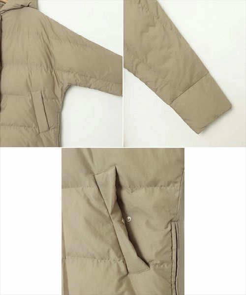 ドルマン サイドジップ ダウンジャケット レディース フレンチダウン コート アウター 羽織り オーバーサイズ 体型カバー ゆったり 楽ちん ミドル丈 ポケット フード 軽量 きれいめ おしゃれ カジュアル 冬服 あったか 暖か 防寒 秋冬 春 秋 冬 evernavy エバーネイビー t04