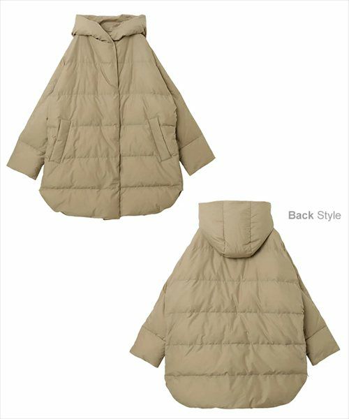 ドルマン サイドジップ ダウンジャケット レディース フレンチダウン コート アウター 羽織り オーバーサイズ 体型カバー ゆったり 楽ちん ミドル丈 ポケット フード 軽量 きれいめ おしゃれ カジュアル 冬服 あったか 暖か 防寒 秋冬 春 秋 冬 evernavy エバーネイビー t04