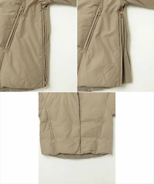 ノーカラー サイドジップ ダウンジャケット レディース フレンチダウン ノーカラージャケット コート 羽織り オーバーサイズ 体型カバー ゆったり ドルマン ポケット 軽量 きれいめ カジュアル 冬服 あったか 暖か 防寒 S M 秋冬 春 秋 冬 evernavy エバーネイビー t04