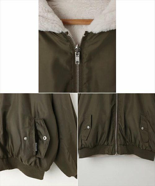 ショート丈 リバーシブル ファー ブルゾン レディース ボアコート ファーベスト ファーコート ブルゾン アウター MA-1 羽織り パーカー 体型カバー ゆったり ジップ 2way 起毛 フード フーディ きれいめ カジュアル 秋服 冬服 あったか 暖か 防寒 秋冬 春 秋 冬 t04